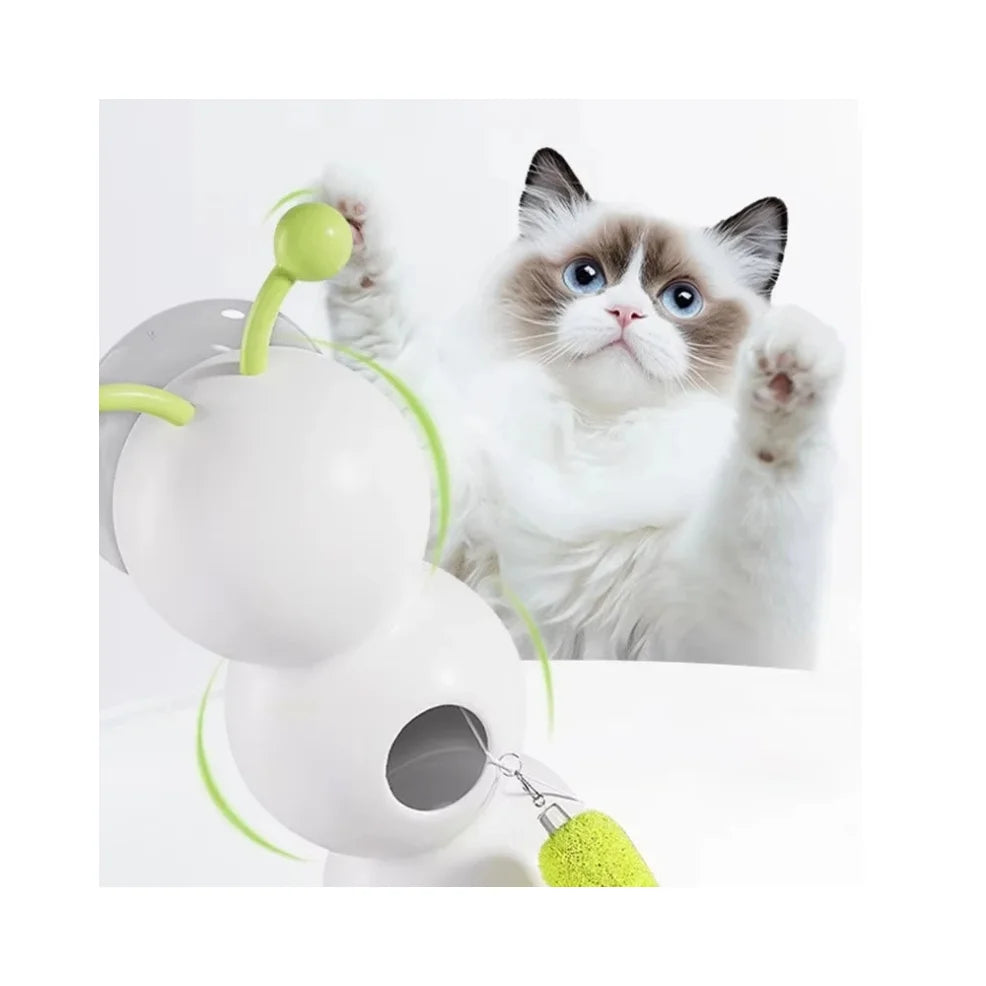 Caterpillar Interactive Cat Toy Motion Activated Wack A Worm Post Toy Rechargeable Automatic Teasing Cat Toy with Tail for Cats
