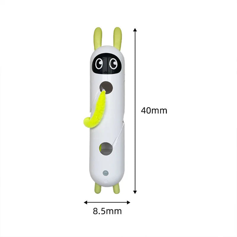 Caterpillar Interactive Cat Toy Motion Activated Wack A Worm Post Toy Rechargeable Automatic Teasing Cat Toy with Tail for Cats