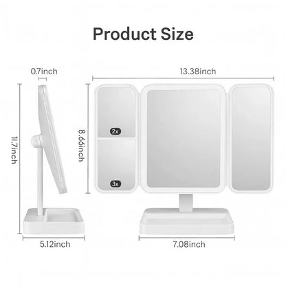 Trifold mirror