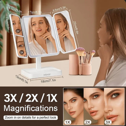 Trifold mirror